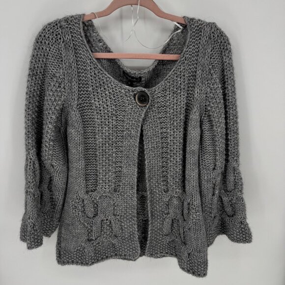 Silvia Novelli NOBA Knit Cardigan Sweater With Single Button Closure - Picture 2 of 8